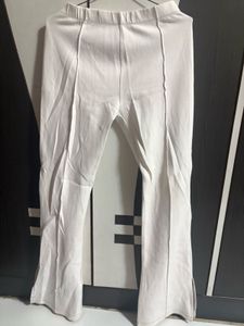 White Split Flare Pants