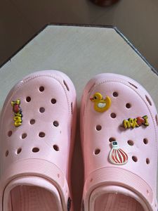 Cute Pink Clogs with Charms