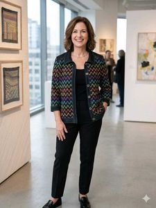 Stylish Chevron Knit Jacket