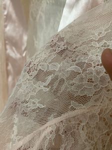 Elegant Lace Robe with Floral Slip