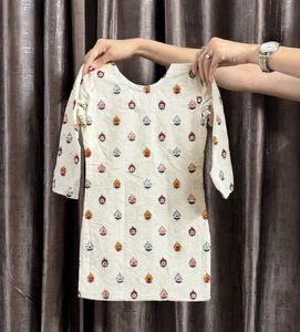 Cream Kurta with Print