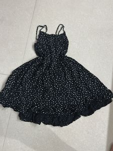 BLACK MINI POLKA DOT DRESS 👗