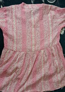 Pink Floral Print Kurta