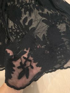 Black Floral Sheer Long Sleeve Top