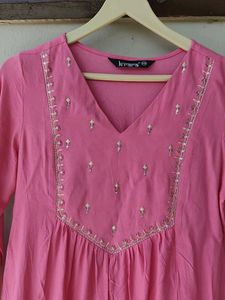 Pink Embroidered Kurti