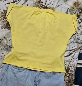 Yellow "Thinking Good" Graphic Tee
