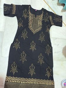 Elegant Black & Gold Kurta