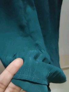 Elegant Emerald Green Pleated Dress