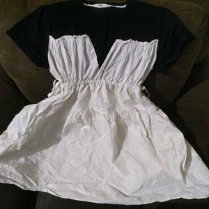 Chic Black &amp; White Tiered Dress