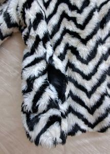 Bold Chevron Faux Fur Jacket