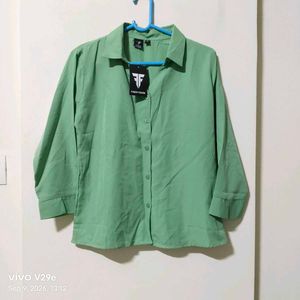 Chic Sage Green Button-Up Shirt