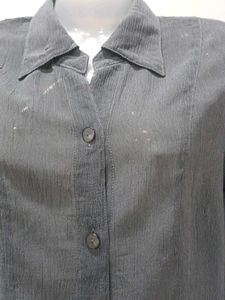 Elegant Gray Button-Down Top