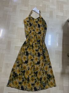 Floral Maxi Dress with strap to tighten up size m