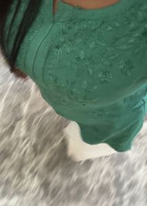 Green Embroidered Kurta