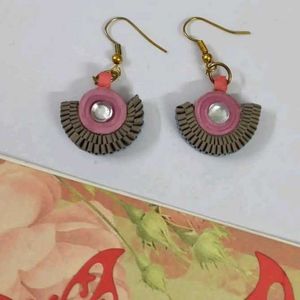 Handmade Quilling Fan-Shaped Earrings