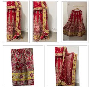 Royal Red Silk Bridal Lehenga Choli Heavy Dupatta