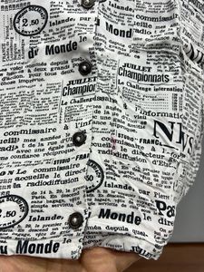 Newspaper Print Button-Up Shirt