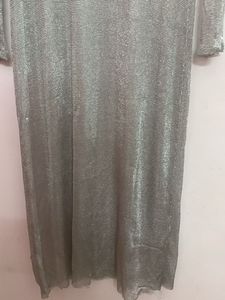 Zara Sparkling Silver Maxi Dress