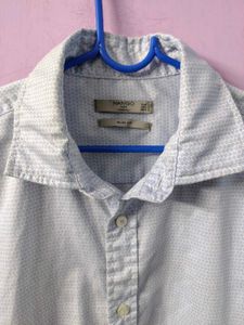 Mango blue Button-Down Shirt