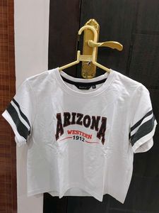 White Arizona Graphic Crop Top