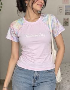 Sparkly Sequin Sleeve T-Shirt