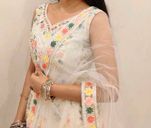 Embroidered Lehenga Choli Set Mirror work