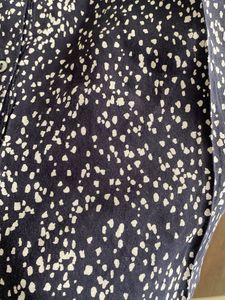 Navy Blue Ditsy Print Button-Up Shirt