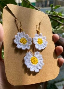 Handmade Crochet Flower Jewelry Sets
