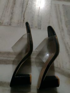 Black Classic Transparent Heels