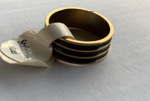 Unisex Gold &amp; Black Tone Band Ring