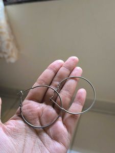 Black and silver  Hoop Earrings
