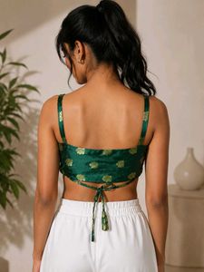Elegant Green Floral Print Camisole Top