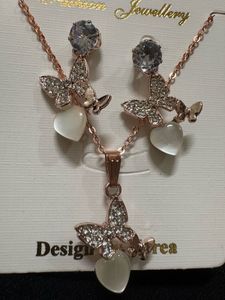 Butterfly Necklace &amp; Earring Set Korean combo
