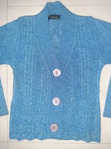 💙 Rare Sky Blue Textured Knit Cardigan