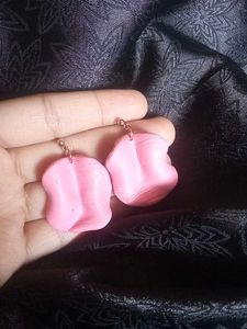 Pink Rose Petal Earrings