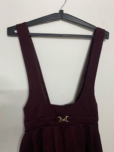 Burgundy Pinafore Dress dungaree