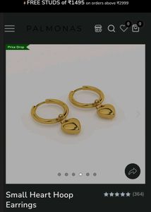 PALMONAS Gold Heart Hoop Earrings