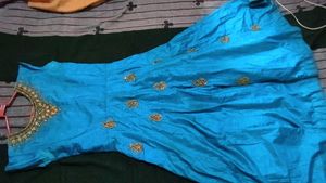 Elegant Teal Embroidered Party wear