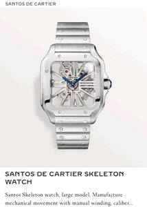 Cartier  Model - Santos Skeleton Quality - 7AA Ult