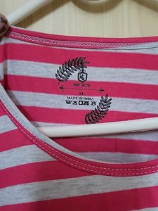 Pink Striped T-Shirt with "Perfect" Graphic