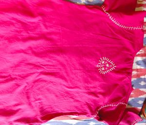 Embroidered Pink Kurta