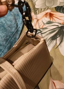 Chic Cream Textured Clutch Bag