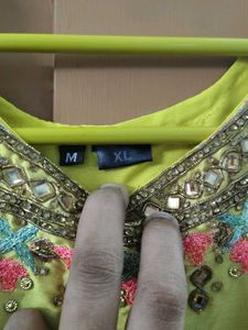new yellow etnic gown for party wear