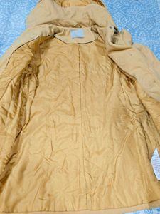 Yellow Hooded Duffle Coat with Striped Top winters