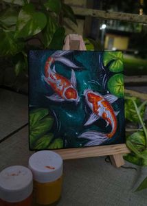 "KoiKoi Fish" : Mini Canvas Painting