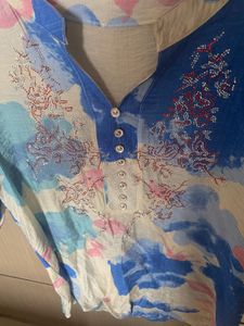 Embellished Floral Print blouse