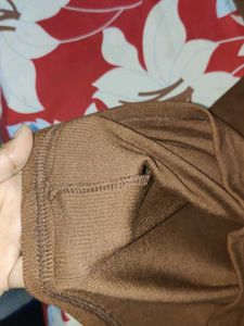 Brown Turtleneck Top
