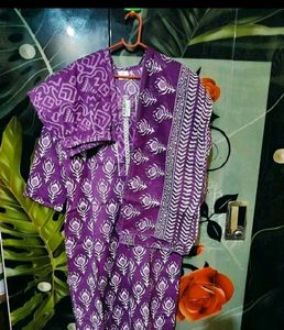 Purple Peacock Print kurta (fixed price)