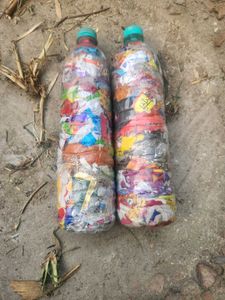Upcycled Plastic Bottle Art ecobricks