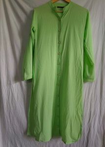 Lime Green Collared Kurta